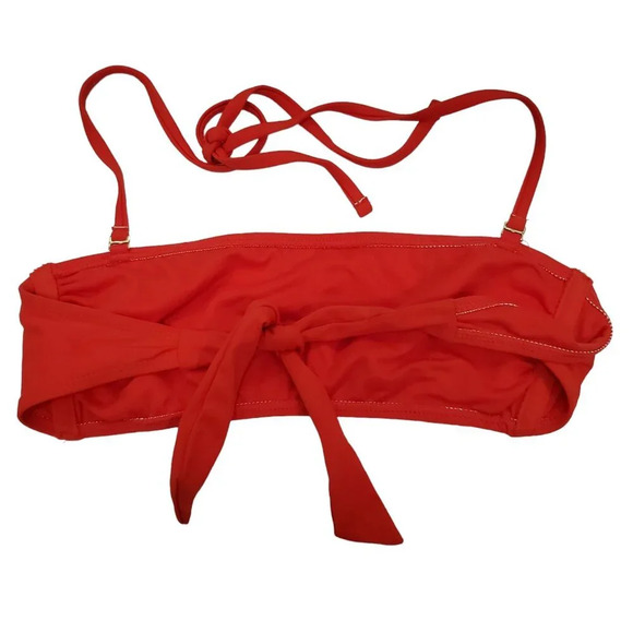 Xhilaration Women's Red Basic Tie Back Halter Neck Bandeau Bikini Top Size M - Picture 6 of 6